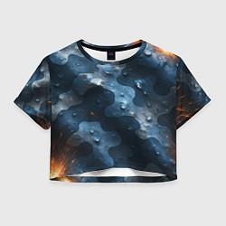 Женский топ Синий камуфляж с каплями