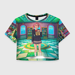 Футболка 3D укороченная женская Дандадан Сиратори Айра хочет обнимашек, цвет: 3D-принт