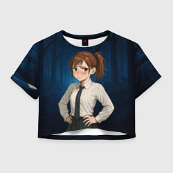 Футболка 3D укороченная женская Сиратори Айра школьница, цвет: 3D-принт