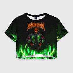 Футболка 3D укороченная женская XXXTentacion hardcore, цвет: 3D-принт