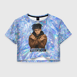 Футболка 3D укороченная женская XXXTentacion - скрещенные руки, цвет: 3D-принт
