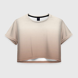 Футболка 3D укороченная женская Градиент песочный, цвет: 3D-принт