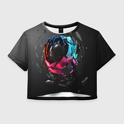 Футболка 3D укороченная женская Abstract graphics, цвет: 3D-принт