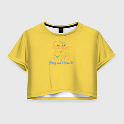 Футболка 3D укороченная женская Sexy and I Know It, цвет: 3D-принт