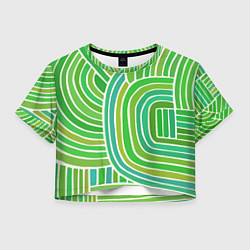 Женский топ Абстрактный узор зеленый