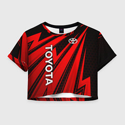 Футболка 3D укороченная женская Тойота - красные полосы, цвет: 3D-принт