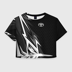 Футболка 3D укороченная женская Toyota - монохром, цвет: 3D-принт