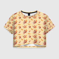 Женский топ Хеллоуин с тыквой и листьями