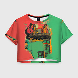 Футболка 3D укороченная женская Диджеи поп-арт, цвет: 3D-принт