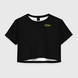 Женский топ Симъ победиши черно-оранжевый арт