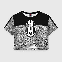 Футболка 3D укороченная женская Juventus отпечатки текстура, цвет: 3D-принт
