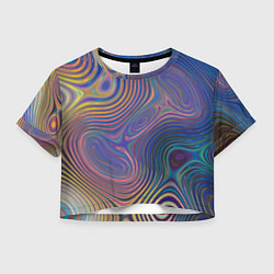 Футболка 3D укороченная женская Абстрактная рябь, цвет: 3D-принт