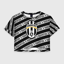 Футболка 3D укороченная женская Ювентус полосы линии спорт, цвет: 3D-принт