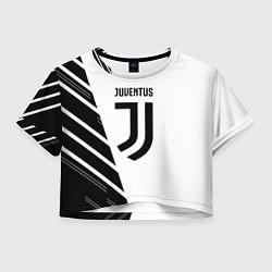 Футболка 3D укороченная женская Ювентус полосы геометрия текстура, цвет: 3D-принт