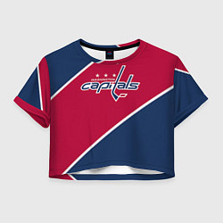Футболка 3D укороченная женская Washington capitals, цвет: 3D-принт
