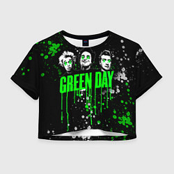 Футболка 3D укороченная женская Green Day: Acid Colour, цвет: 3D-принт