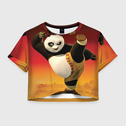 Футболка 3D укороченная женская Кунг фу панда, цвет: 3D-принт