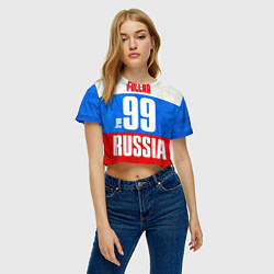 Футболка 3D укороченная женская Russia: from 99, цвет: 3D-принт — фото 2