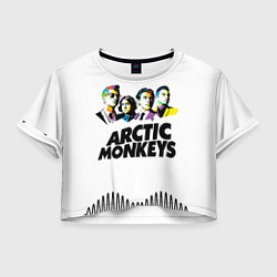 Футболка 3D укороченная женская Arctic Monkeys: Music Wave, цвет: 3D-принт