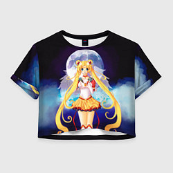 Футболка 3D укороченная женская Сейлор Мун, цвет: 3D-принт