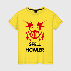 Футболка хлопковая женская Dark Elf Mage - Spell Howler, цвет: желтый