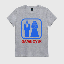Футболка хлопковая женская Game over, цвет: меланж