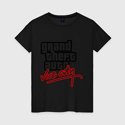 Футболка хлопковая женская GTA Vice City, цвет: черный