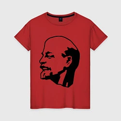 Футболка хлопковая женская Ленин: скульптура, цвет: красный