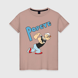 Футболка хлопковая женская Popeye, цвет: пыльно-розовый