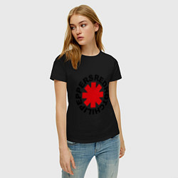 Футболка хлопковая женская Red Hot Chili Peppers, цвет: черный — фото 2