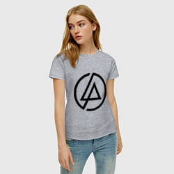 Футболка хлопковая женская Linkin Park: Sybmol, цвет: меланж — фото 2