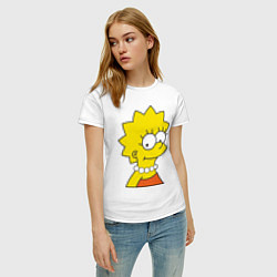 Футболка хлопковая женская Lisa Simpson, цвет: белый — фото 2