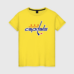 Футболка хлопковая женская Washington Capitals, цвет: желтый