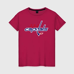 Футболка хлопковая женская Washington Capitals, цвет: маджента