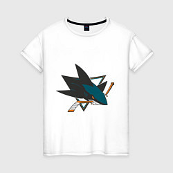 Футболка хлопковая женская San Jose Sharks, цвет: белый