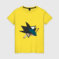 Футболка хлопковая женская San Jose Sharks, цвет: желтый