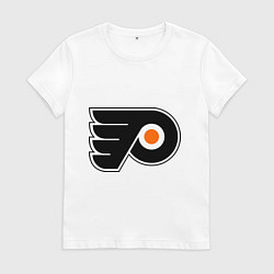 Футболка хлопковая женская Philadelphia Flyers, цвет: белый