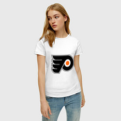 Футболка хлопковая женская Philadelphia Flyers, цвет: белый — фото 2