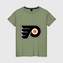 Футболка хлопковая женская Philadelphia Flyers, цвет: авокадо