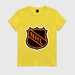 Футболка хлопковая женская NHL, цвет: желтый