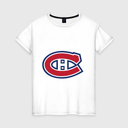 Футболка хлопковая женская Montreal Canadiens, цвет: белый