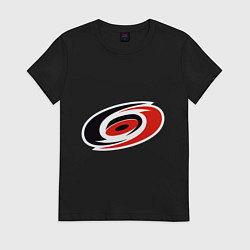 Футболка хлопковая женская Carolina Hurricanes, цвет: черный