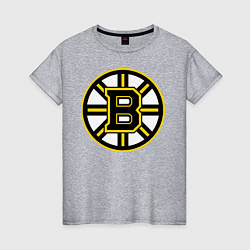 Футболка хлопковая женская Boston Bruins, цвет: меланж