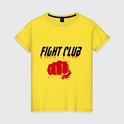 Футболка хлопковая женская Fight Club, цвет: желтый