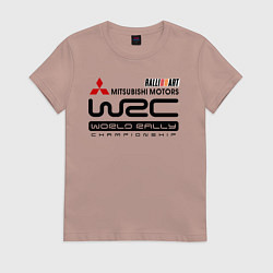 Футболка хлопковая женская Mitsubishi wrc, цвет: пыльно-розовый