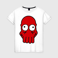 Футболка хлопковая женская Dr. Zoidberg Face, цвет: белый