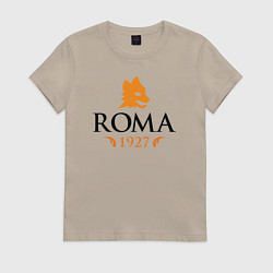 Футболка хлопковая женская AS Roma 1927, цвет: миндальный