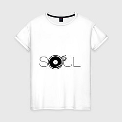 Футболка хлопковая женская Soul Vinyl, цвет: белый
