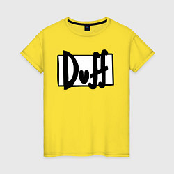 Футболка хлопковая женская Duff, цвет: желтый