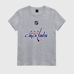 Футболка хлопковая женская Washington Capitals: Ovechkin 8, цвет: меланж